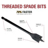 BLU-MOL Wood Spade Bit Threaded Set 6PK