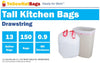 YHB KITCHEN TRASH BAGS 13GAL 150PK